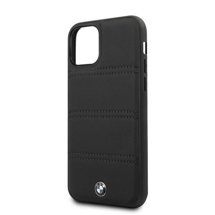 CG Mobile BMW Hard Case Leather Horizontal Lines Compatible For iPhone 11 Pro Max (6.5") Officially Licensed, Shock Resistant, Scratches Resistant, Easy Access