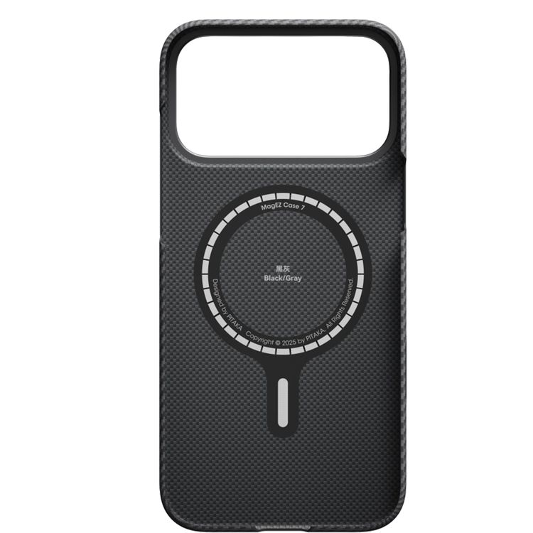 Pitaka Ultra-Slim Case for iPhone 17 Pro Max with MagSafe Compatibility, Scratch protection, Ultra-Slim, PitaTap, Lightweight Design - Gray/Black