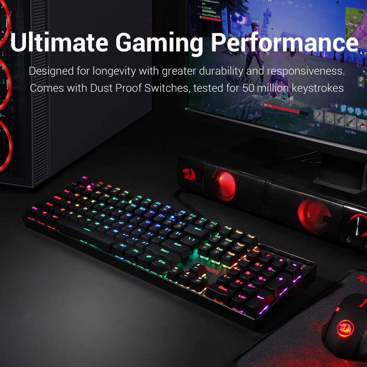 Redragon K551RGB Mechanical Gaming Keyboard with RGB Backlit | Full Numeric Keypad Wired Mechanical Keyboard