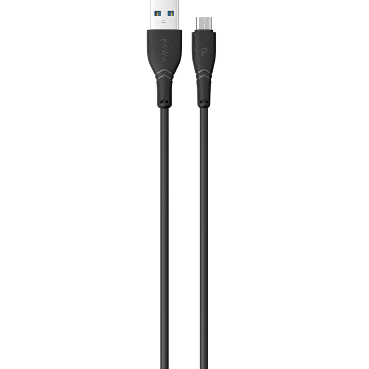 Pawa Solid Travel Charger Dual USB Port 2.4A With Micro Cable-Black