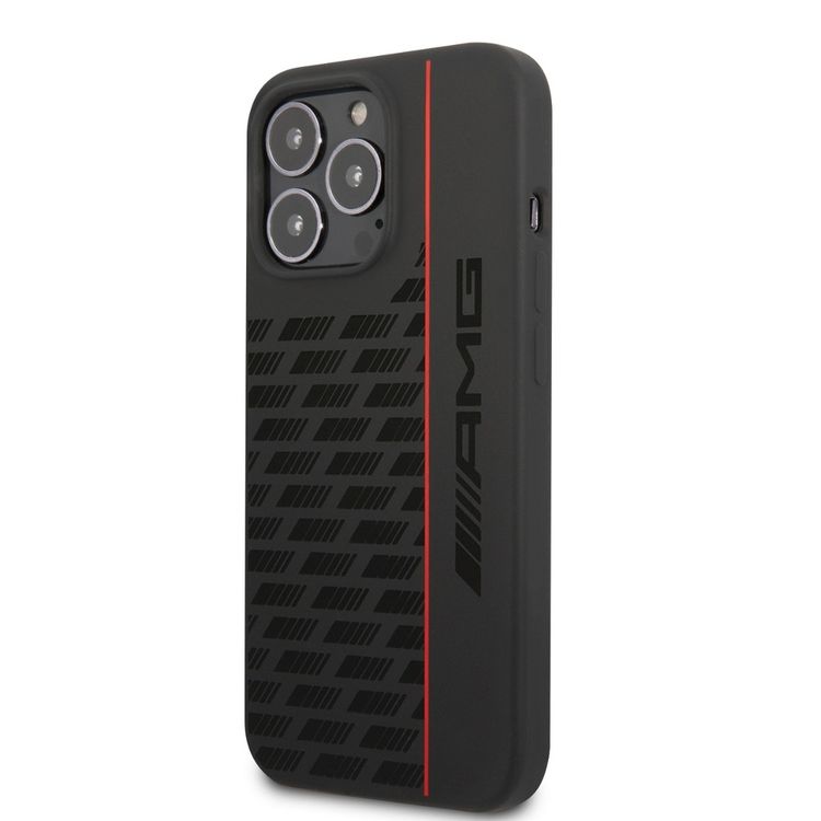 AMG Liquid Silicone Case with Carbon Pattern iPhone 13 Pro Max- Black