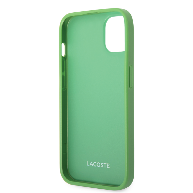 Lacoste Hard Case Iconic Petit Pique PU Woven Logo Estragon Compatible with iPhone 14 - Green