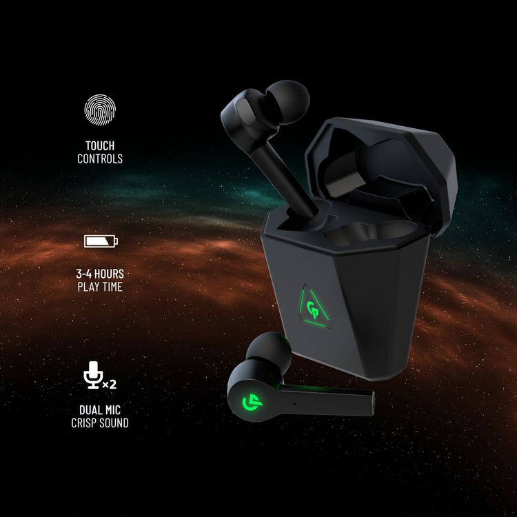 Gaming Wireless Earbuds Porodo PDX412-BK Gaming True Wireless Earbuds - Black
