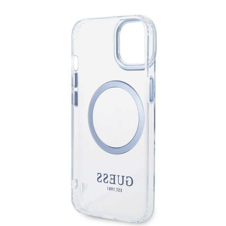 Guess Magsafe Compatibility Transparent Outline iPhone 14 Compatibility - Blue