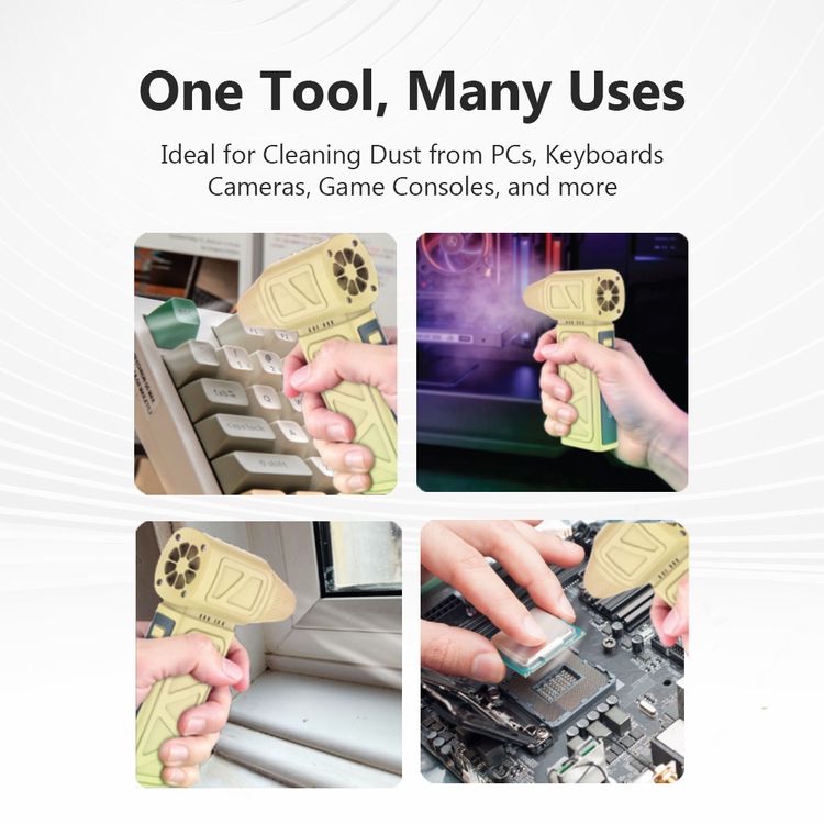 Green Lion Jet Pro Lite with Magnetic Nozzle, 4000mAh Battery Capacity, 130000 RPM, 180W Power, ABS Material, Brushless DC Motor, Type-C Charging Port - Khaki