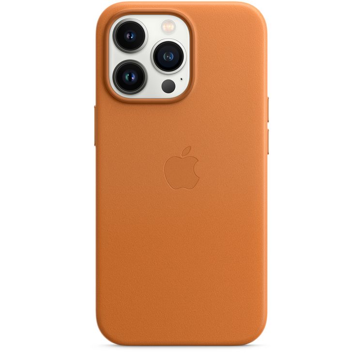 Apple Leather Case with MagSafe Compatible for iPhone 13 Pro (6.1") - Golden Brown