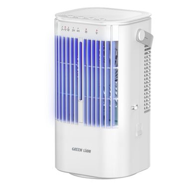 Green Lion Compact Air Cooler Fan with Large Water Tank, Quiet Operation, Portable Handle, Mini Compact, Cool Mist Function, 3500 RPM Range - White