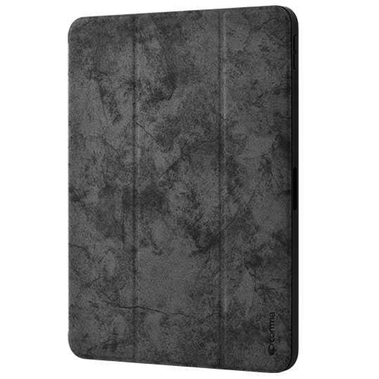 Devia Leather Case with Pencil Slot Compatible for Apple iPad Pro 12.9" ( 2018 ) Elegant & Slim Design 360° Full Protection Case - Three Fold Flip Stand Protective Cover - Black