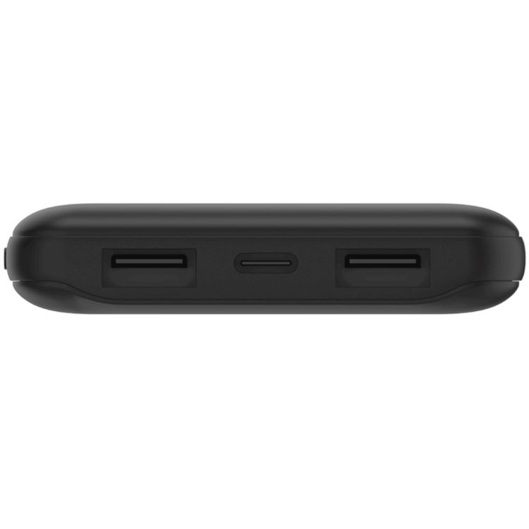 Belkin Boost Charge Power Bank 10000mAh with 2 USB-A Ports & 1 USB-C Port for up to 15W, Slim & Lightweight Powerbank Design with LED Light Indicator - Black