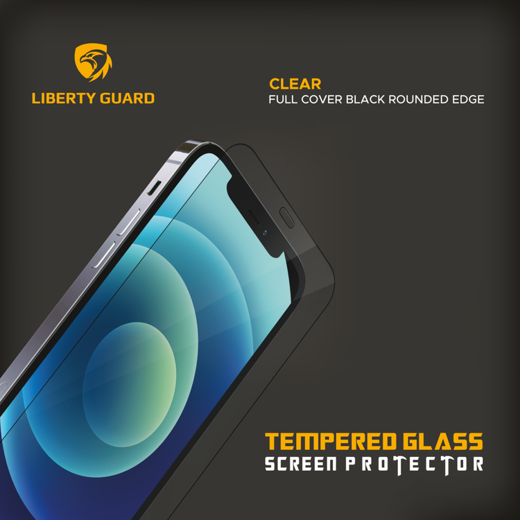 واقي شاشة كامل من Liberty Guard لهاتف iPhone 12 Pro/12، ملمس ناعم، مضاد لبصمات الأصابع، مضاد للخدش - شفاف