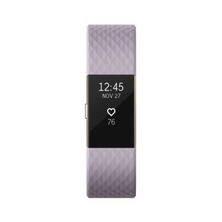 Fitbit Charge 2 Fitness Wristband with Heart Rate Tracker - Rose Gold/Lavender ( L )