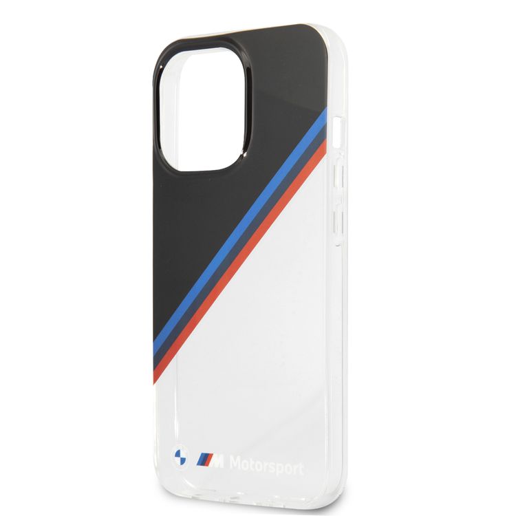 CG MOBILE BMW Motorsport Collection PC/TPU Hard Case Diagonal Tricolor Black Corner Compatible for iPhone 13 Pro Max (6.7") Easy Access to All Ports