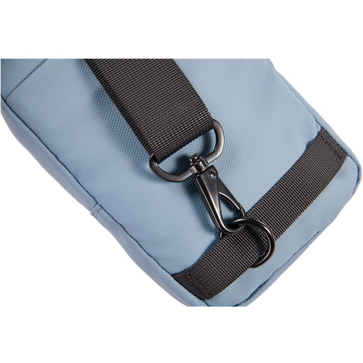 Porodo Lifestyle Sling Bag with Adjustable Shoulder Strap, Durable Material, Smooth Zipper, Type-C Charging Port, PD 20W, Water Resistant - Black / Blue