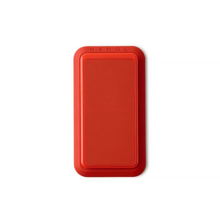 هاندل قبضة هاتف صلبة ، أزواج مع أي هاتف ذكي ، مسند متعدد الوظائف ، متوافق مع الشحن اللاسلكي ، قبضة الهاتف والحامل - احمر