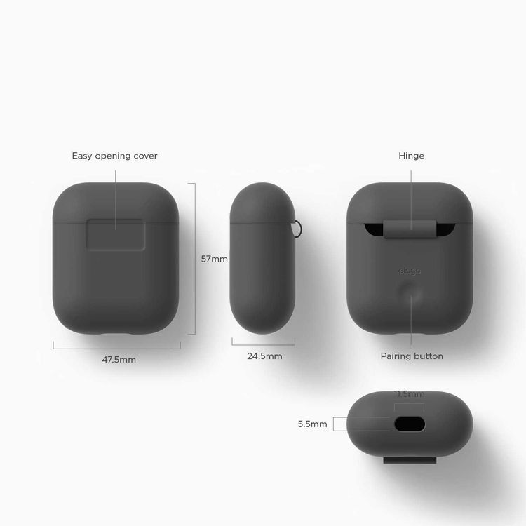 Elago Airpods Silicone Case - Dark Gray
