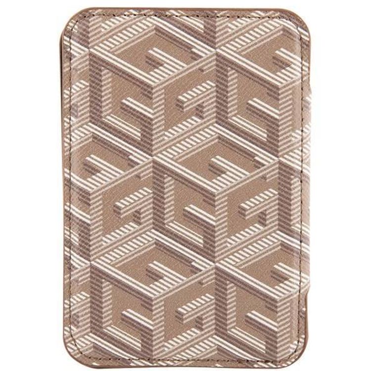 Guess Wallet Cardslot Stand Gcube Stripe Magsafe - Brown