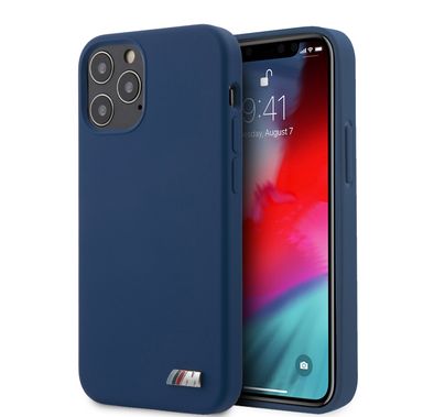CG MOBILE BMW Liquid Silicone Hard Case with Metal Logo Compatible for iPhone 12 / 12 Pro (6.1") Scratches Resistant, Easy Access to All Ports (Cameras, Buttons & Speakers) Protective Back Cover Suitable with Wireless Chargers Officially Licensed - Blue