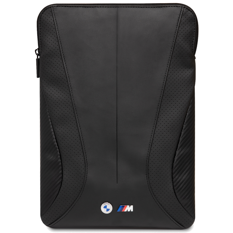 CG MOBILE BMW PU Leather Sleeve With Carbon Edges And Perforated Curves 16" Compatible With MacBook Intel® UHD Graphics/Windows/HP/Value Top Load Bag/Work, School, etc. - Black