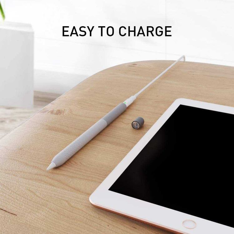 AhaStyle Gradient Colorful Ultra-Thin Sleeve Suitable for Apple Pencil 2nd Gen, Soft Silicone Material, Lightweight, Durable Compatible with all-new Apple Pencil - Gray