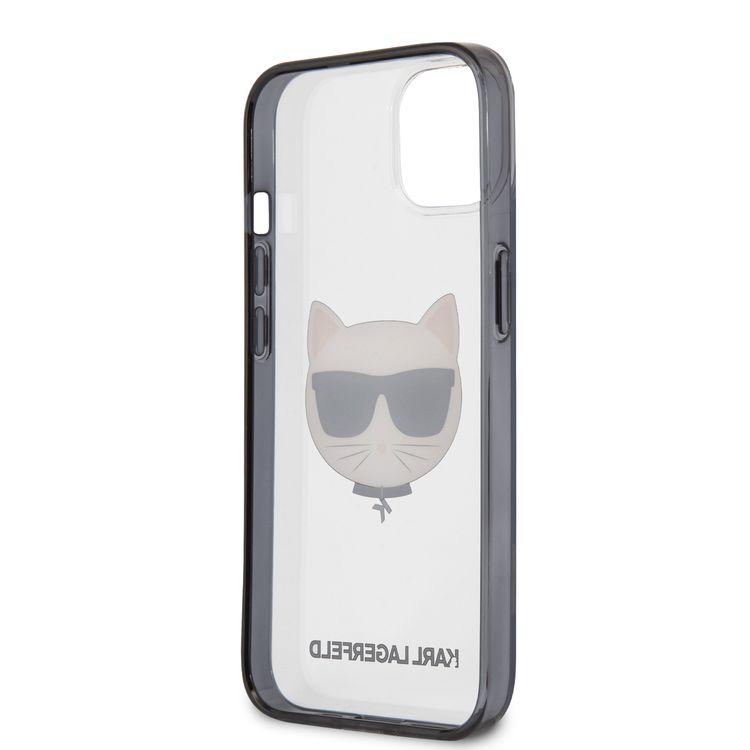 Karl Lagerfeld PC/TPU With Black Outline Choupette Case For iPhone 13 (6.1 ) - Transparent