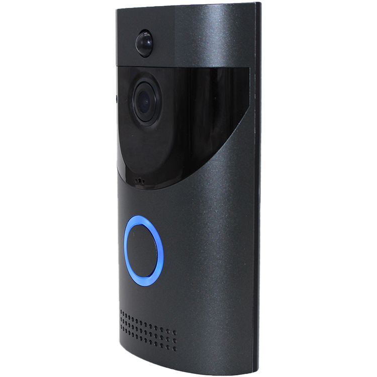 Powerology Smart Doorbell with Motion Sensor, Wide Angle Video, Night Vision, Two-way Talk by Embedded Microphone, Supports Micro SD Card Up to 32GB, F37 Sensor, 166° Wide Angle - Black