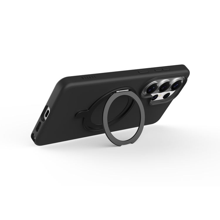 Levelo Iris Pro MagSafe Liquid Silicone Case for Samsung S26 Ultra, Premium Silicone Grip, Metal Frame for Camera & Buttons, Shock-Resistant Bumper - Black