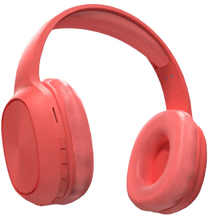 Porodo Soundtec Wireless Headphones with Noise Cancelling, Active Siri, Pure Bass, 2 Hours Charging Time, 12 Hours Playtime, 400mAh Battery Capacity - Red