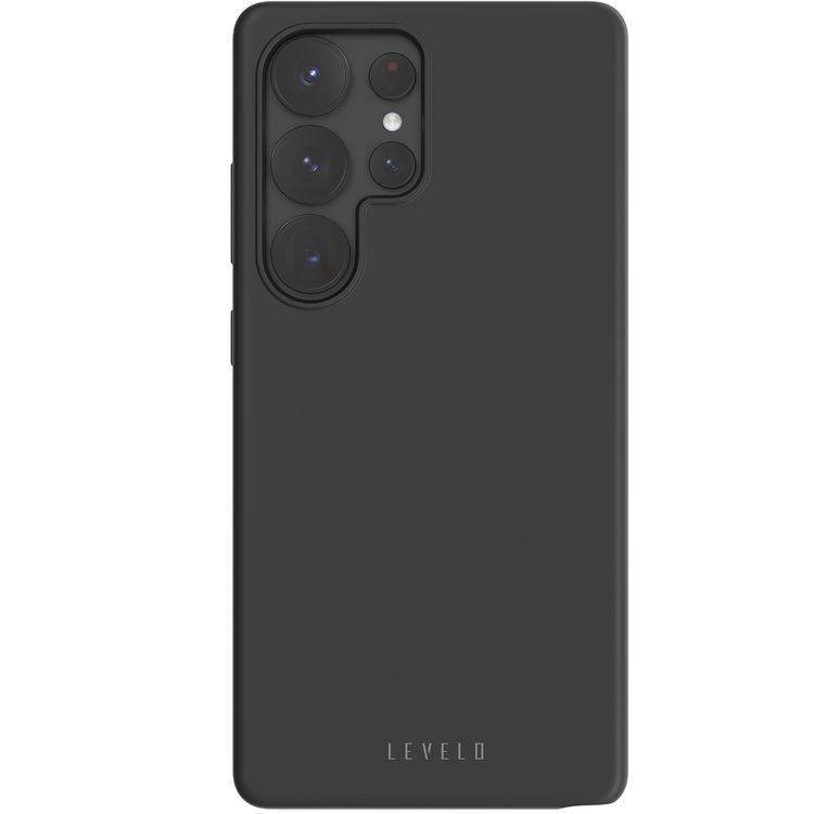 Levelo Iris Case for Samsung Galaxy S25 Ultra with MagSafe Compatibility, Premium Liquid Silicone Material, Impact-Resistant Corners, Metal Camera Ring, Strong MagSafe Magnet - Black