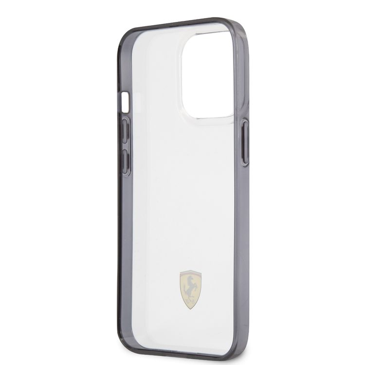 CG MOBILE Ferrari Transparent Case Print Logo Compatible for iPhone 13 Pro Max (6.7") Scratches Resistant, Easy Access to All Ports, Drop & Shock Absorption Protective Back Cover Suitable with Wireless Charging Officially Licensed