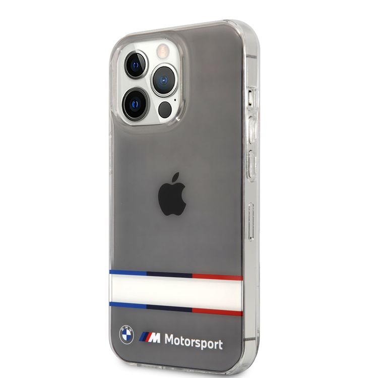 CG MOBILE BMW Motorsport Collection PC/TPU Hard Case Double Horizontal Tricolor Stripes Compatible for iPhone 13 Pro Max (6.7")