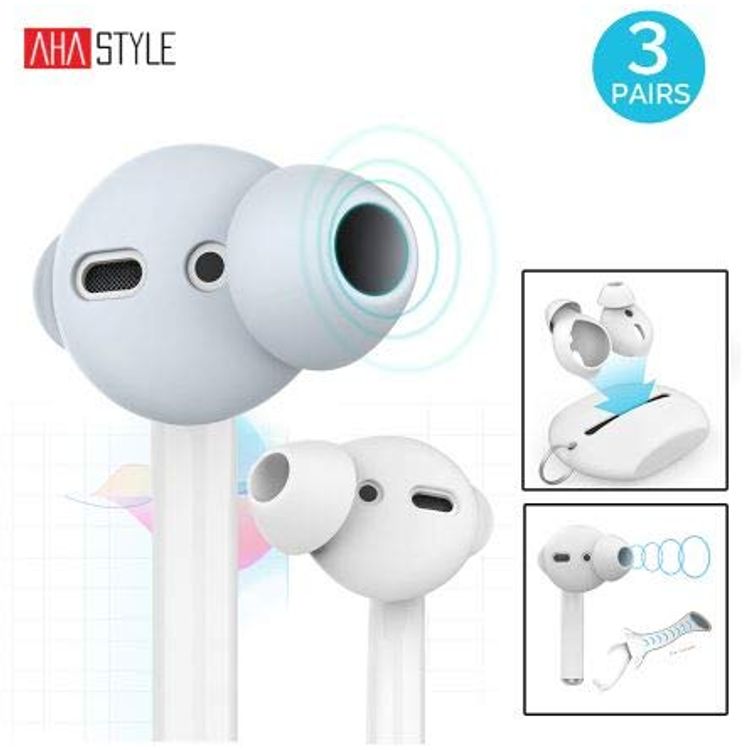 AhaStyle Silicone Cover for Airpods ( 3 Small Pairs ) - Light Blue