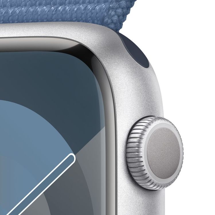 Apple Watch Series 9 [GPS 41mm] with Silver Aluminum Case & Winter Blue Sport Loop