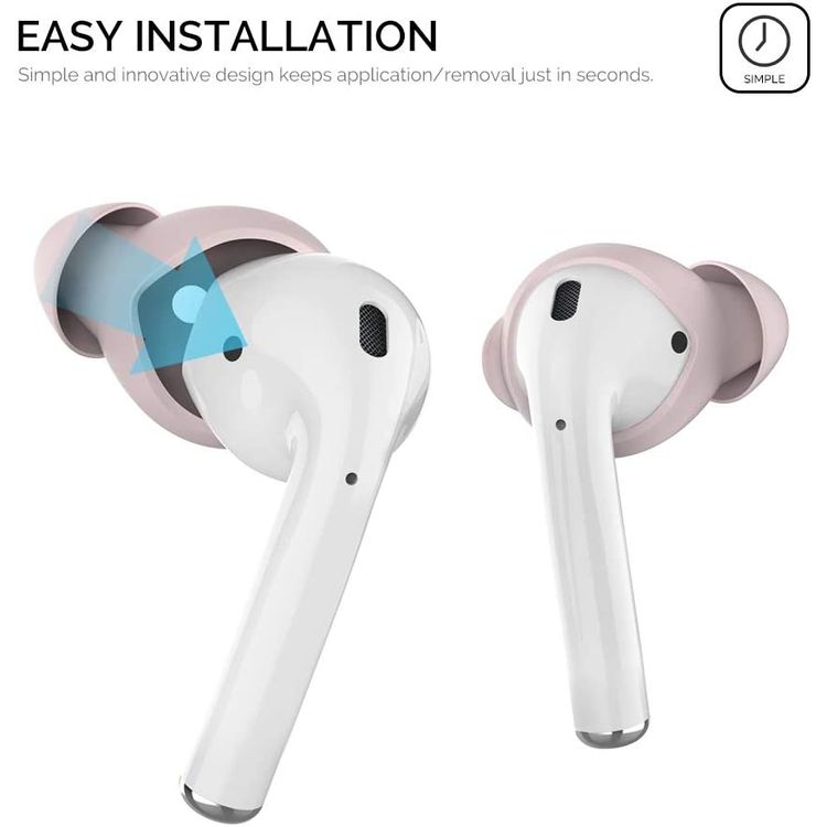 غطاء سيليكون AhaStyle لـ Airpods (3 أزواج كبيرة) - وردي