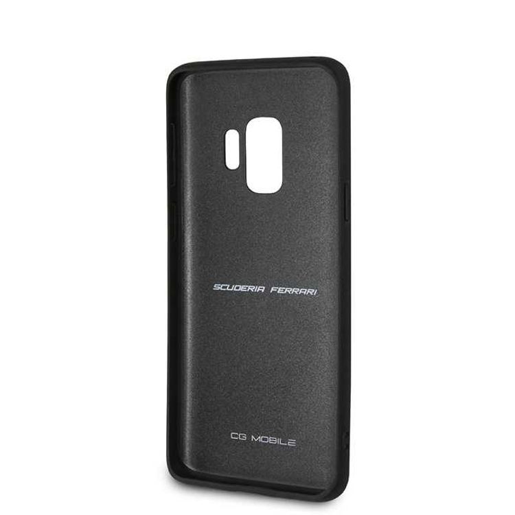 CG MOBILE Ferrari On Track PU Leather Hard Phone Case Compatible for Samsung Galaxy S9 | Protective Mobile Case Officially Licensed - Red