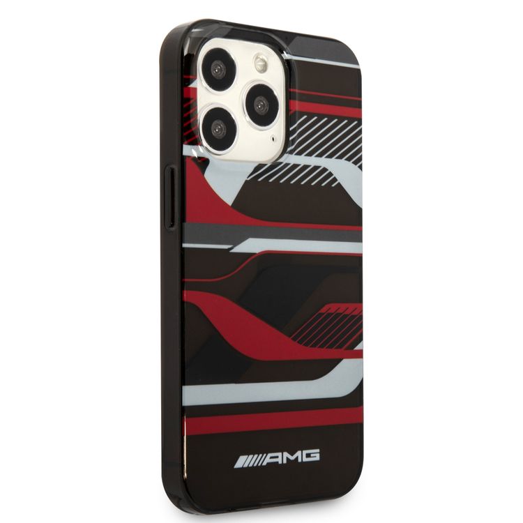 جراب AMG AMHCP13X2EBOO PC/TPE الصلب متوافق مع هاتف iPhone 13 Pro Max - برتقالي/أسود