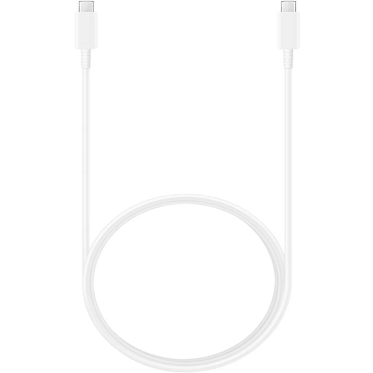 Samsung USB-C to USB-C, Super Fast Charging 2.0, Max 45W, Max 3A Current, Up to 480Mb/s Data Transfer Speed, 1.8m Cable Length - White
