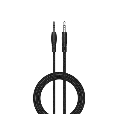 باوا PW-12BDAUX-BK كابل صوت مضفر من النايلون مقاس 3.5 ملم 1.2 متر / 4 قدم ، كابل صوت 3.5 ملم من ذكر إلى ذكر يستخدم لنقل الإشارات الصوتية مباشرة - أسود