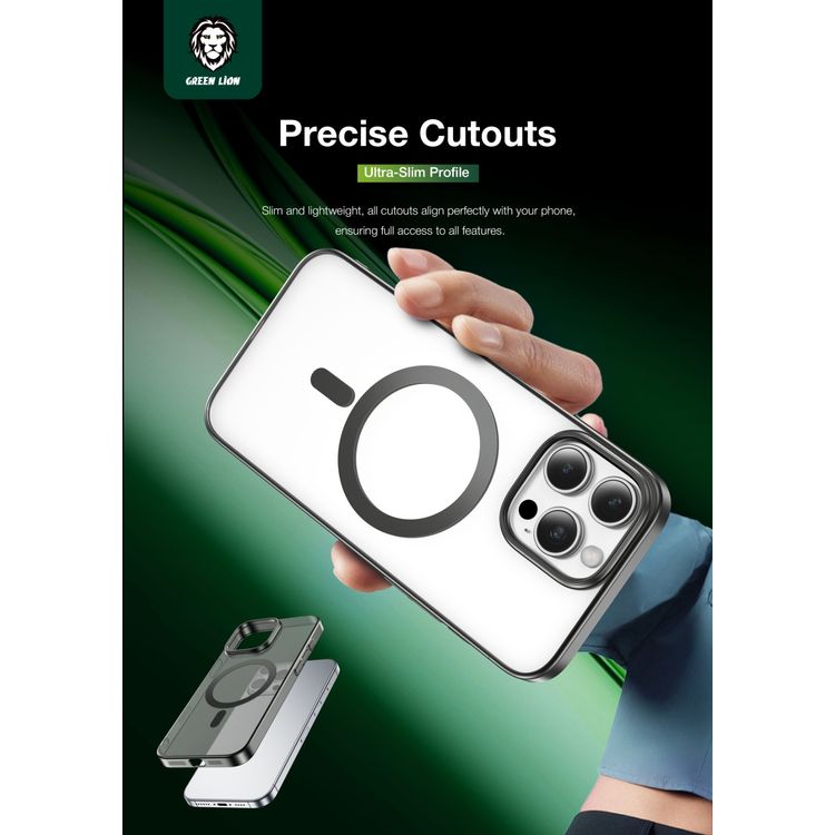Green Lion Matte Pro Magsafe Case for iPhone 16 Pro, Nano UV Tech , Anti-Scratch Edge, Anti-Fingerprint, Ultra Slim - Black