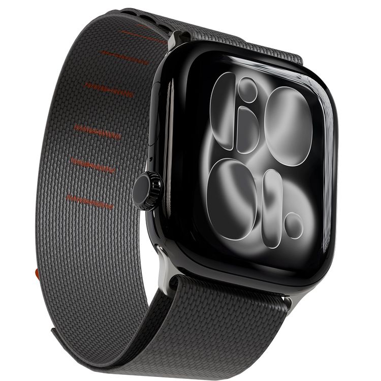 Levelo York Nylon Watch Strap with Adjustable Strap Fit, Unique Woven Structure, Lightweight Nylon, Quick Strap Setup, Unique Woven Structure, Sweat & Water Resistant, 135mm – 210mm Fit Size Range, Adjustable G-Buckle Closure Type - Gray