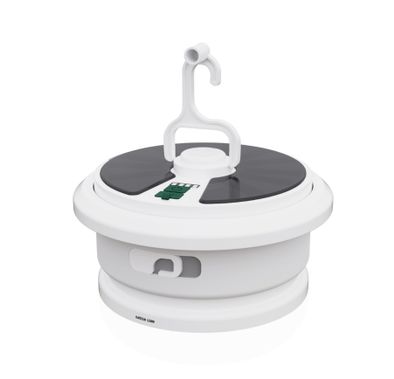 Green Lion Solar LED Lumex Camping Light and Built-in String Light with 500lm Brightness, Dual Power Sources, IP65 Water Resistance, Built-in Hanging Hook, Battery Level Indicator, 10m Light String, 3000mAh Battery, 5-8 Hours Working Time - White