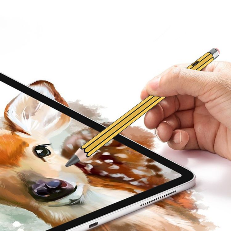 Green Lion Vintage 2-in-1 Stylus Pencil with Up to 12 Hours Working Time, 1.7mm Nib Diameter, Removeable & Replaceable Tip, 130mAh Battery Capacity, Palm Rejection - Yellow