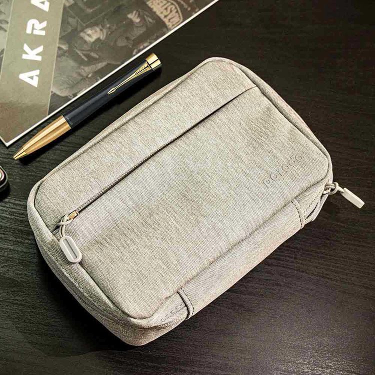 Porodo Convenient Storage Bag 8.2", Lightweight Slim Pouch, Easy for Carrying, Suitable for Outdoor, Business, Office, School - Gray