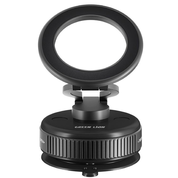 Green Lion GX-40 MagSafe Suction Phone Holder with Strong Suction Cup, MagSafe Compatible, Foldable & Rotatable, 360° Rotation, 1kg Adsorption Force, Vacuum Adsorption - Black