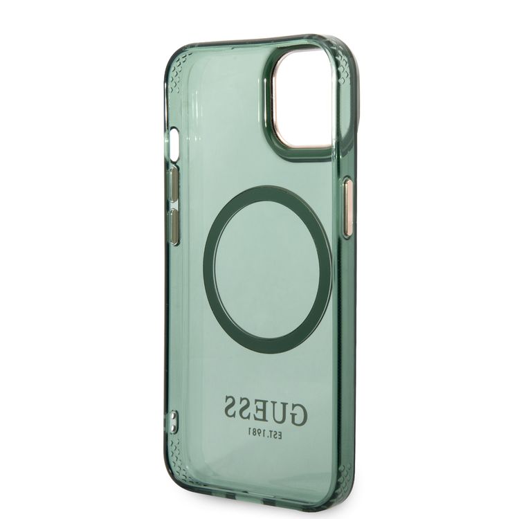 Guess Magsafe Case With Translucent Gold Outline - iPhone 14 - Kaki