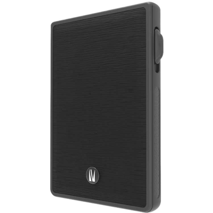 Levelo Lusso MagSafe Card Holder with Strong MagSafe Magnet, Saffiano PU Leather, 3 Card Slots, Card Pop-up Button - Black