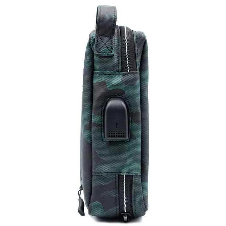 Porodo Convenient Leather Storage Bag - 8.2 inch - Dark Green Camo