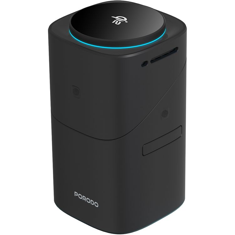 Porodo 3-in-1 Wireless Charger,  Auto Rotation, Type-C Charging Interface, Auto-Slide Modular - Black