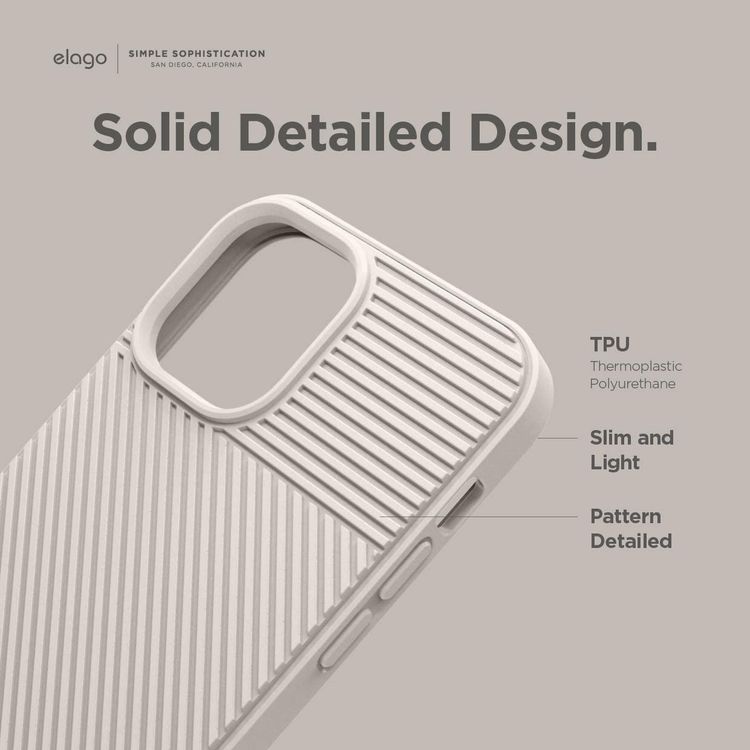 Elago TPU Cushion Case Compatible for iPhone 12/12 Pro (6.1") - Stone