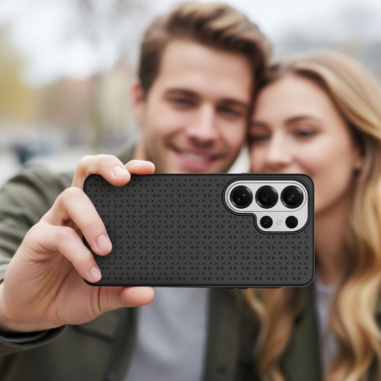 Levelo Flora MagSafe Liquid Silicone Case for Samsung S26 Ultra, Shock-Resistant Bumper, Premium Silicone Grip, Metal Frame for Camera & Buttons, Drop Protection - Black  