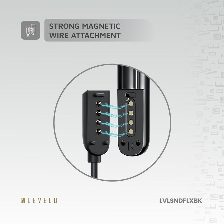 Levelo 2-in-1 TWS & Wired Earphones with Environment Noise Reduction, Up to 4 Hours Play Time with Bluetooth Mode, 12mm Speaker Unit, Smart Sleep Mode, Ergonomic Design, Touch Control, Clear Audio - Black